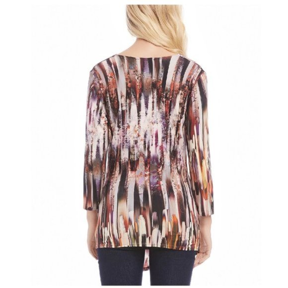 Karen Kane Print Faux Wrap Top - Picture 2 of 3